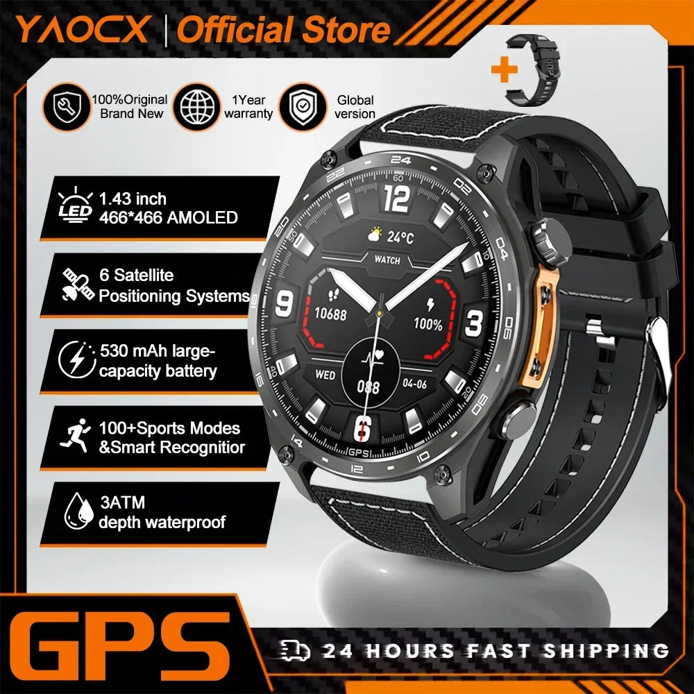 Active Smart Fit Navigator Watch — Built-in GPS Maps, MP3, Compass & 3ATM