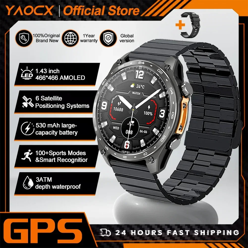 Active Smart Fit Navigator Watch — Built-in GPS Maps, MP3, Compass & 3ATM