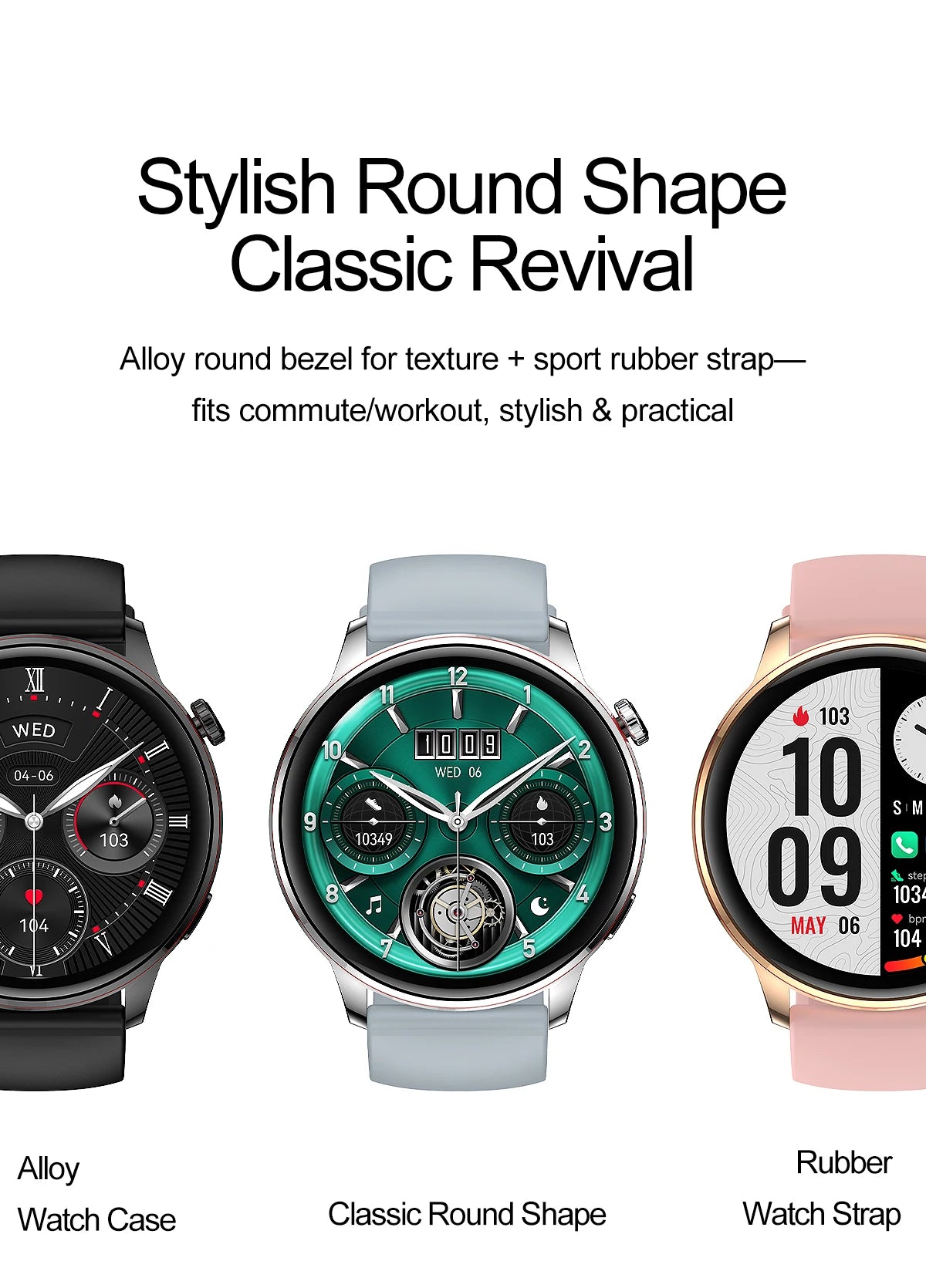 Active Smart Fit Voice Watch — Voice Assistant, BT Call, Music & Multi-Menu