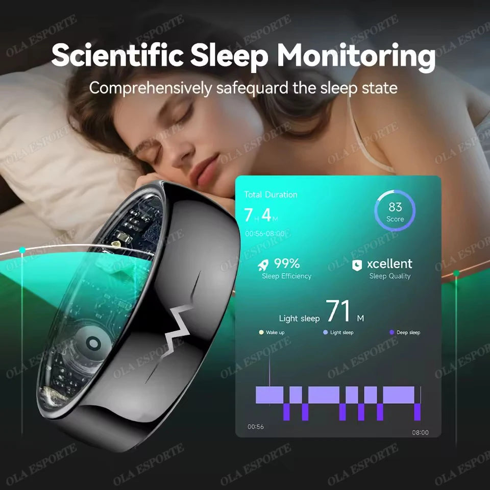 New ECG Monitor Smart Ring 2025 Heart Rate Blood Oxygen Health Monitoring Multi-sport Mode Temperature 3ATM Waterproof Smartring