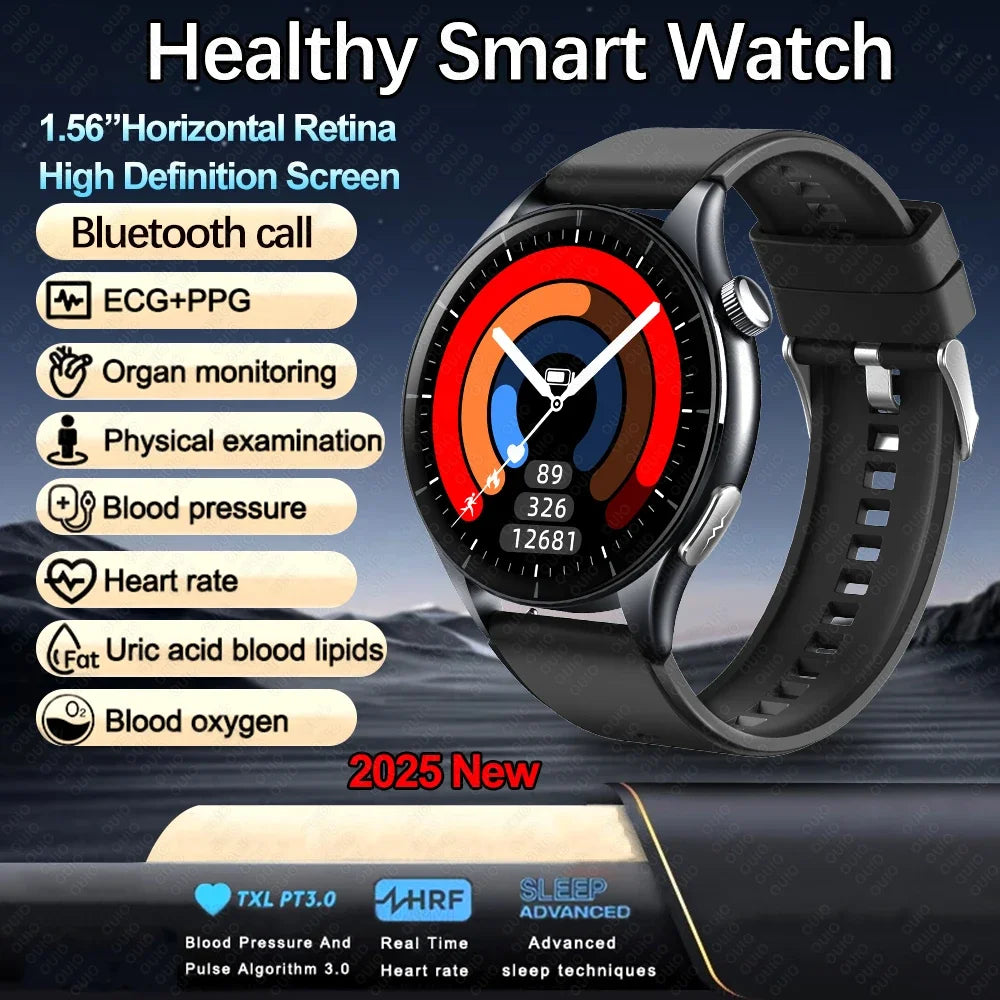 New Healthy Smart Watch ECG Detection Lipids Uric Acid Blood Oxygen Blood Pressure Men NFC Sleep Sport Clock BT Call Smart Watch