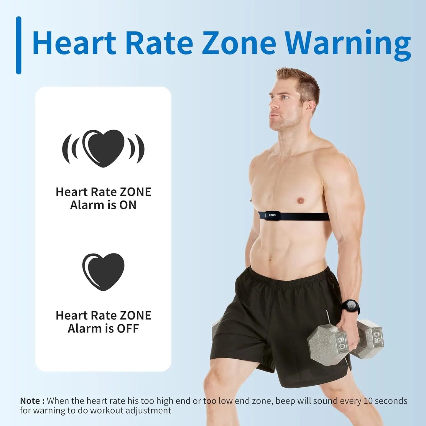 Sports Heart Rate Monitor Watch — Chest Strap Included