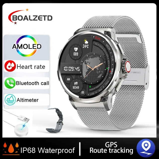 Active Smart Fit GPS Pro Watch — 1.85" HD, Bluetooth Call & Heart Monitor
