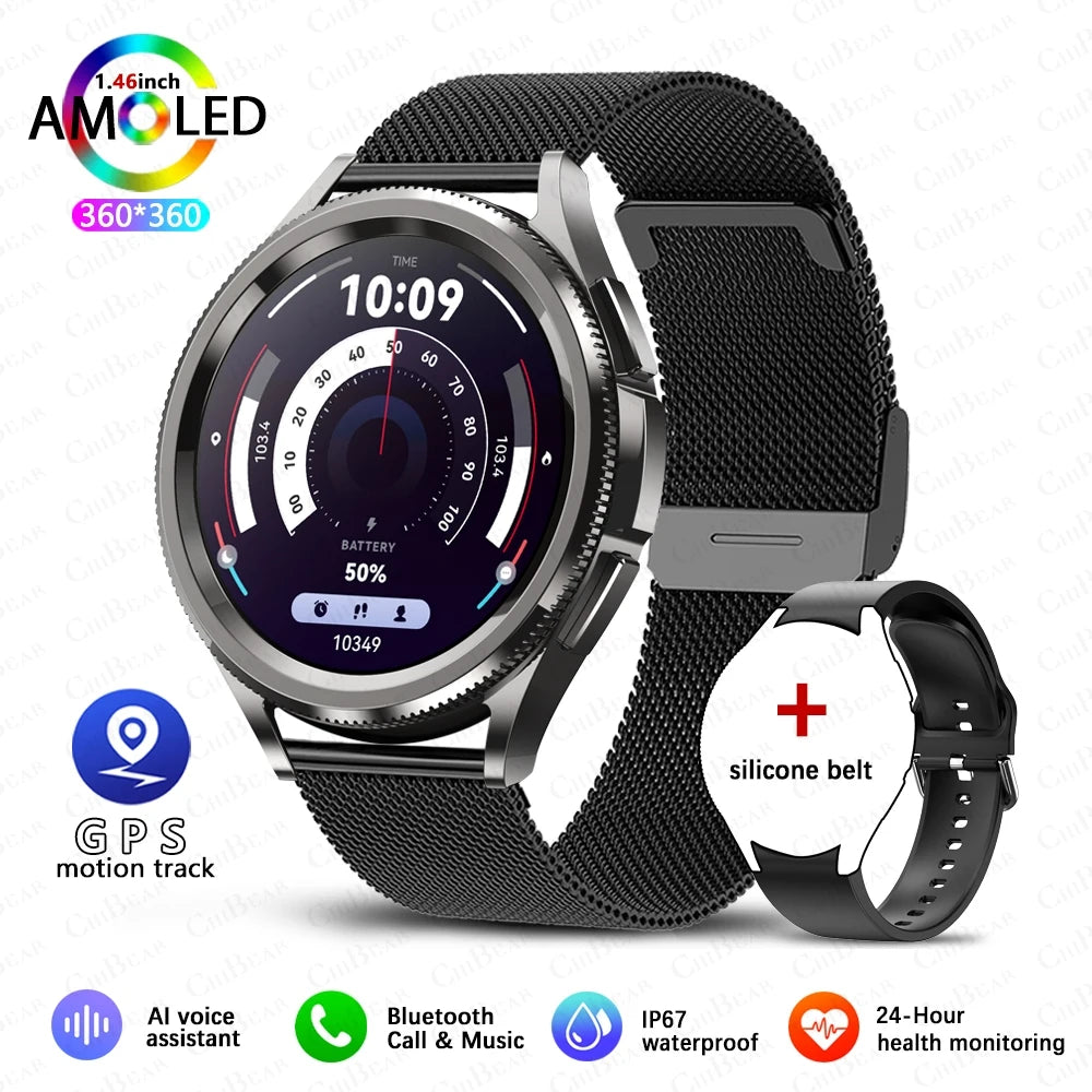 Active Smart Fit Classic Watch — Bluetooth Call, Full Touch Screen & Health Monitor