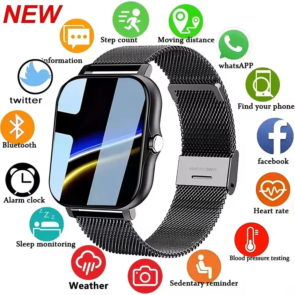 Active Smart Fit Touch Sport Watch — Bluetooth Call, Fitness Tracker & Digital Smartwatch