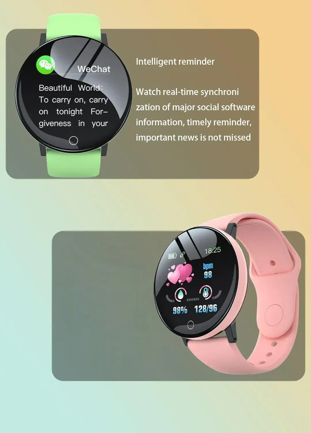 Active Smart Fit Women's Fitness Watch — Heart Rate, Sleep & Activity Tracker