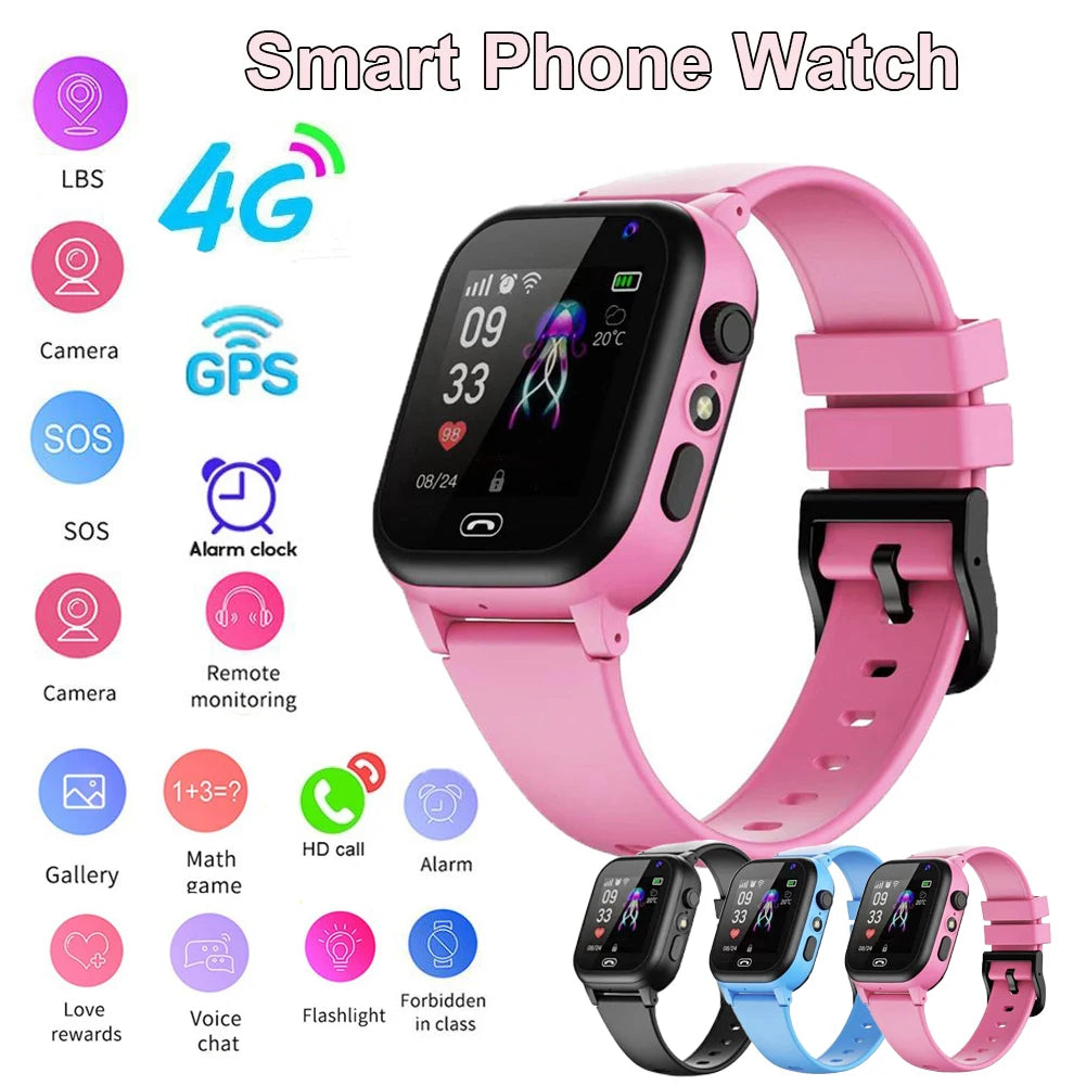 Active Smart Fit Kids 4G Watch — SOS GPS, Video Call, Camera & Waterproof