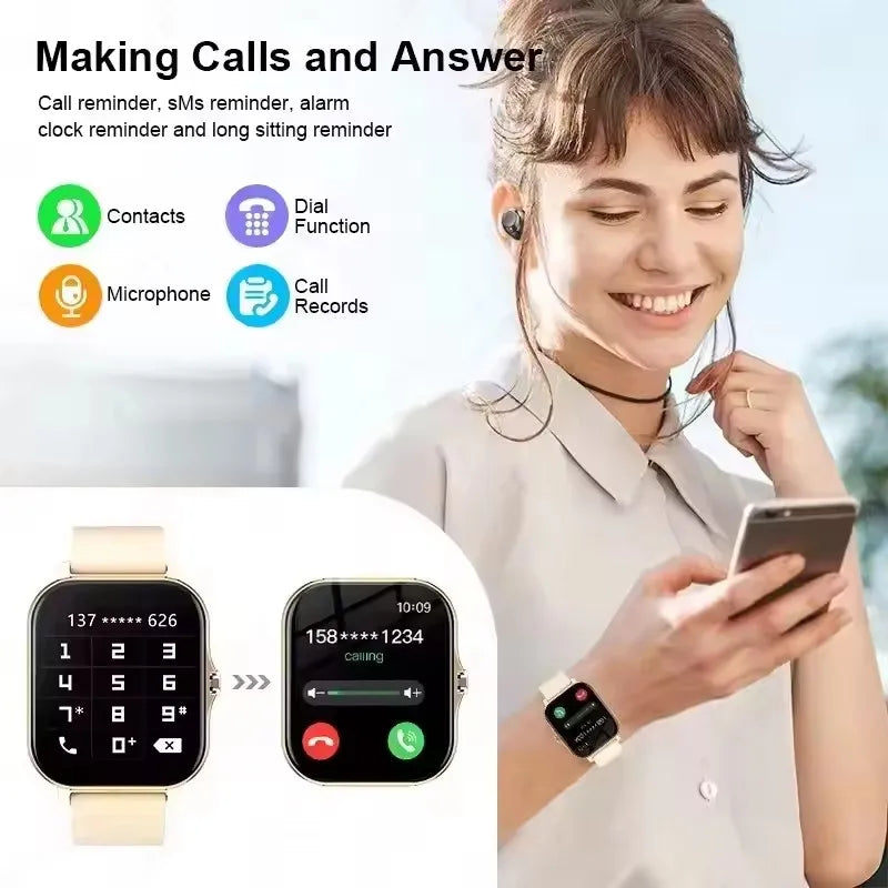Active Smart Fit Touch Sport Watch — Bluetooth Call, Fitness Tracker & Digital Smartwatch