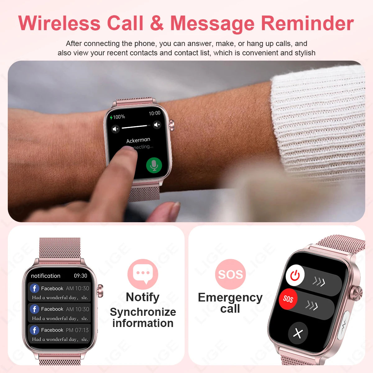 LIGE 2026 New ECG+PPG Healthy Diagnose Smart Watch Body Analysis Blood Pressure Lipid Uric Acid Women's Health Smartwatch Men