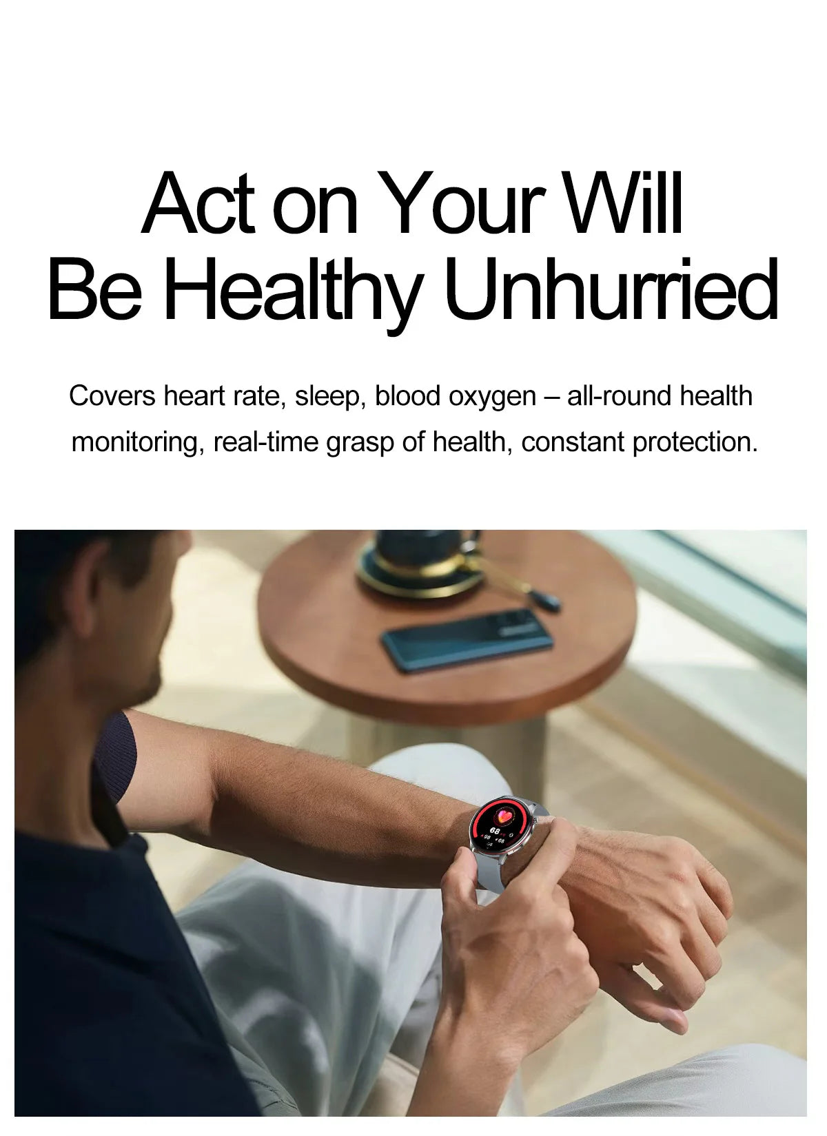 Active Smart Fit Voice Watch — Voice Assistant, BT Call, Music & Multi-Menu