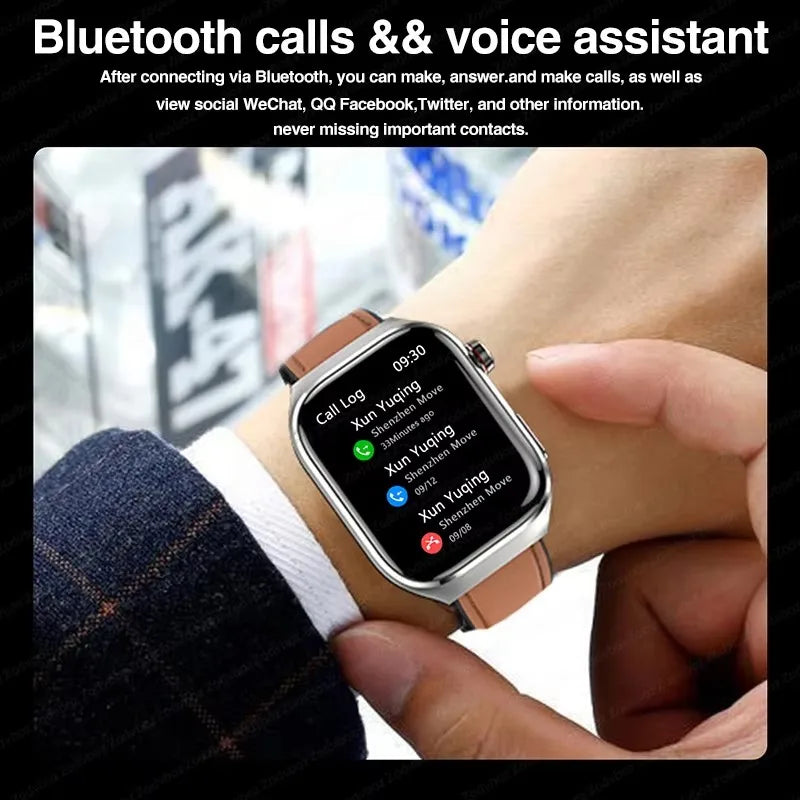 New Smart Watch Men Women ECG 2.04-inch AMOLED Screen Blood Lipids Uric Acid Blood Oxygen Micro Physical Examination Smart Watch