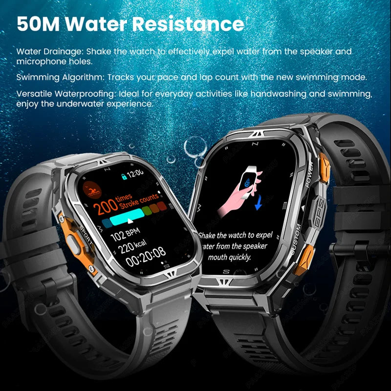 Active Smart Fit GPS Ultra Watch — 1.96" AMOLED, 5ATM Waterproof & Bluetooth Call