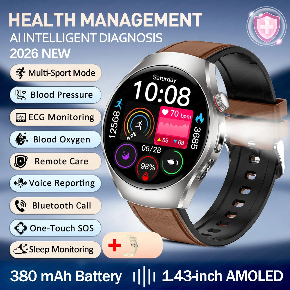 New ECG Smart Watch Micro Physical Examination Uric Acid Exercise Heart Rate Blood Pressure Blood Lipid BT Call Health Watch