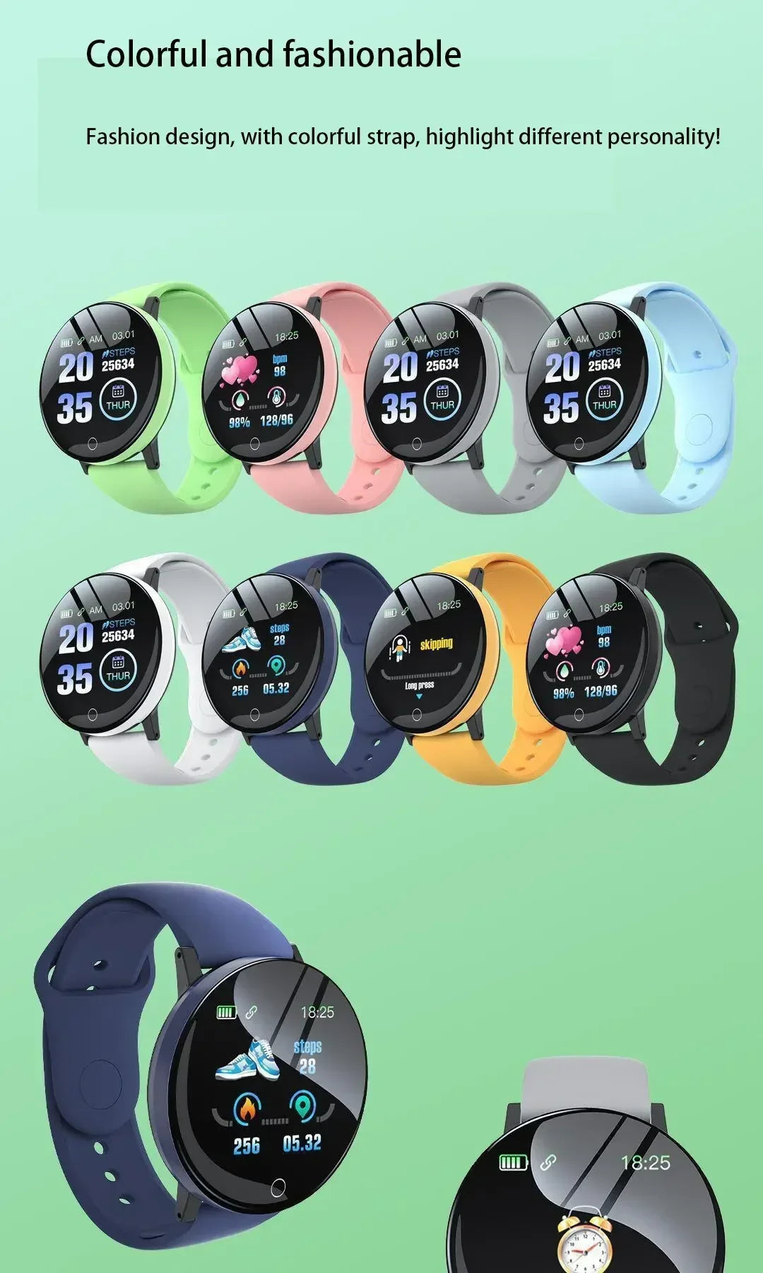 Active Smart Fit Women's Fitness Watch — Heart Rate, Sleep & Activity Tracker
