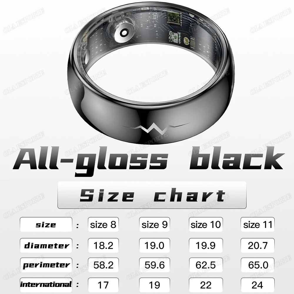 New ECG Monitor Smart Ring 2025 Heart Rate Blood Oxygen Health Monitoring Multi-sport Mode Temperature 3ATM Waterproof Smartring