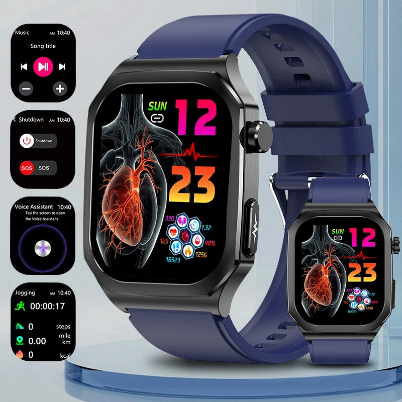 LIGE New AI Healthy Diagnose Smart Watch ECG PPG Blood Lipid Uric Acid Bluetooth Call Blood Pressure Health Smartwatch Men Women