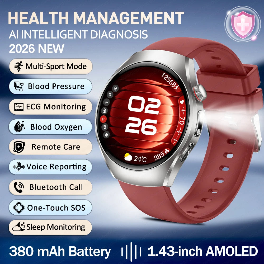 New ECG Smart Watch Micro Physical Examination Uric Acid Exercise Heart Rate Blood Pressure Blood Lipid BT Call Health Watch