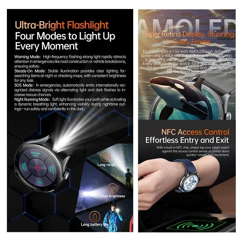 New Healthy Smart Watch ECG Detection Lipids Uric Acid Blood Oxygen Blood Pressure Men NFC Sleep Sport Clock BT Call Smart Watch