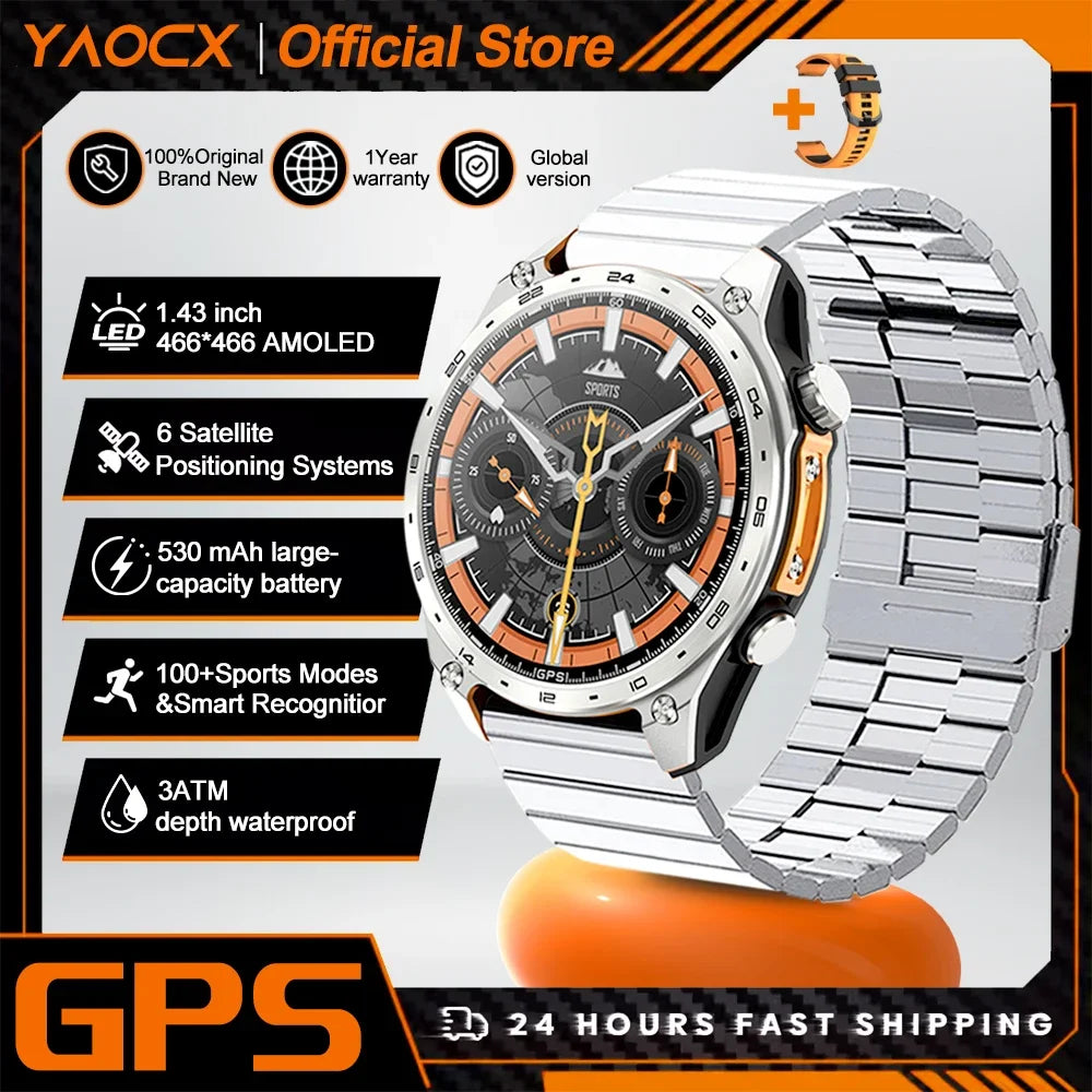 Active Smart Fit Navigator Watch — Built-in GPS Maps, MP3, Compass & 3ATM