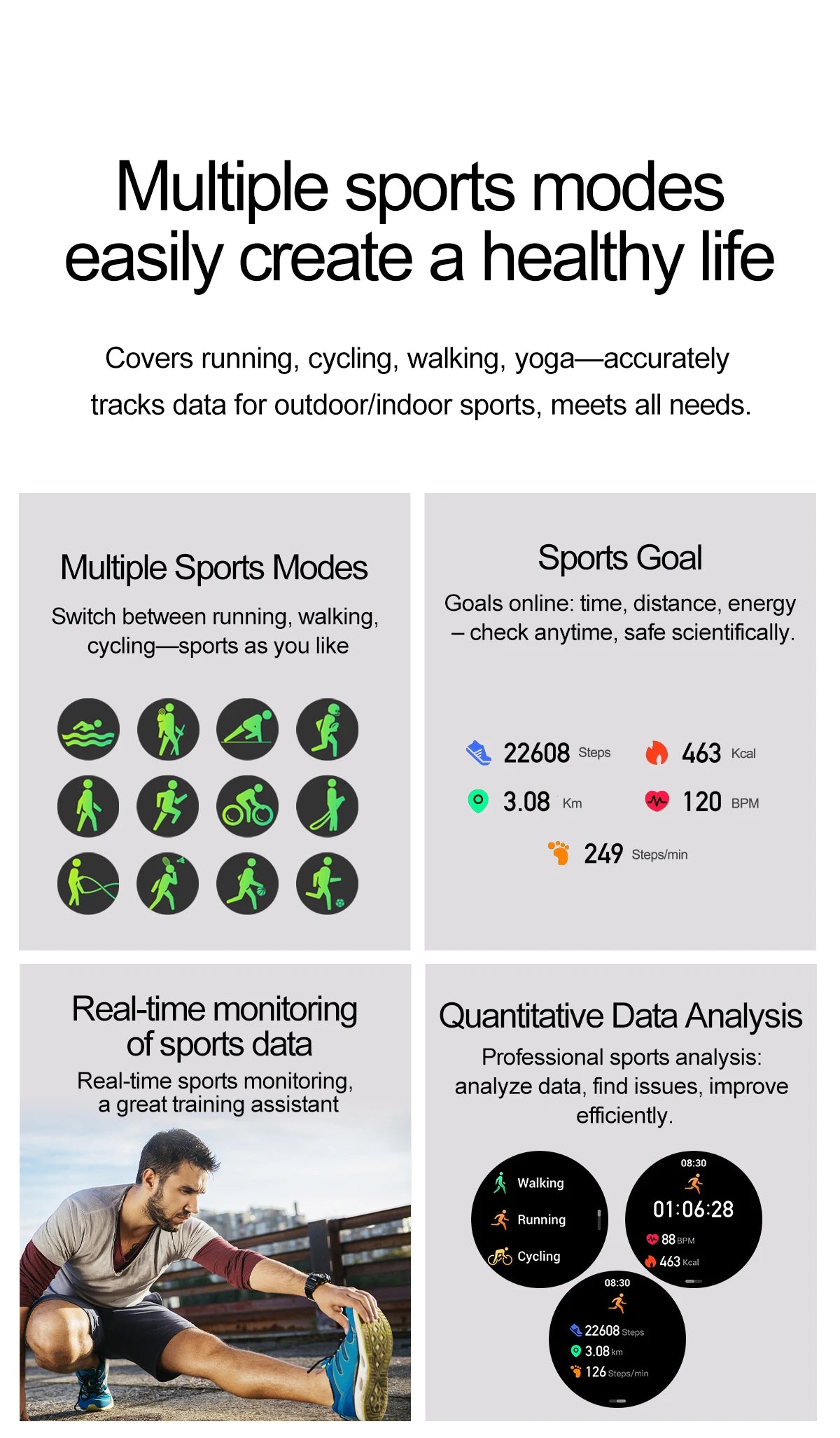 Active Smart Fit Voice Watch — Voice Assistant, BT Call, Music & Multi-Menu
