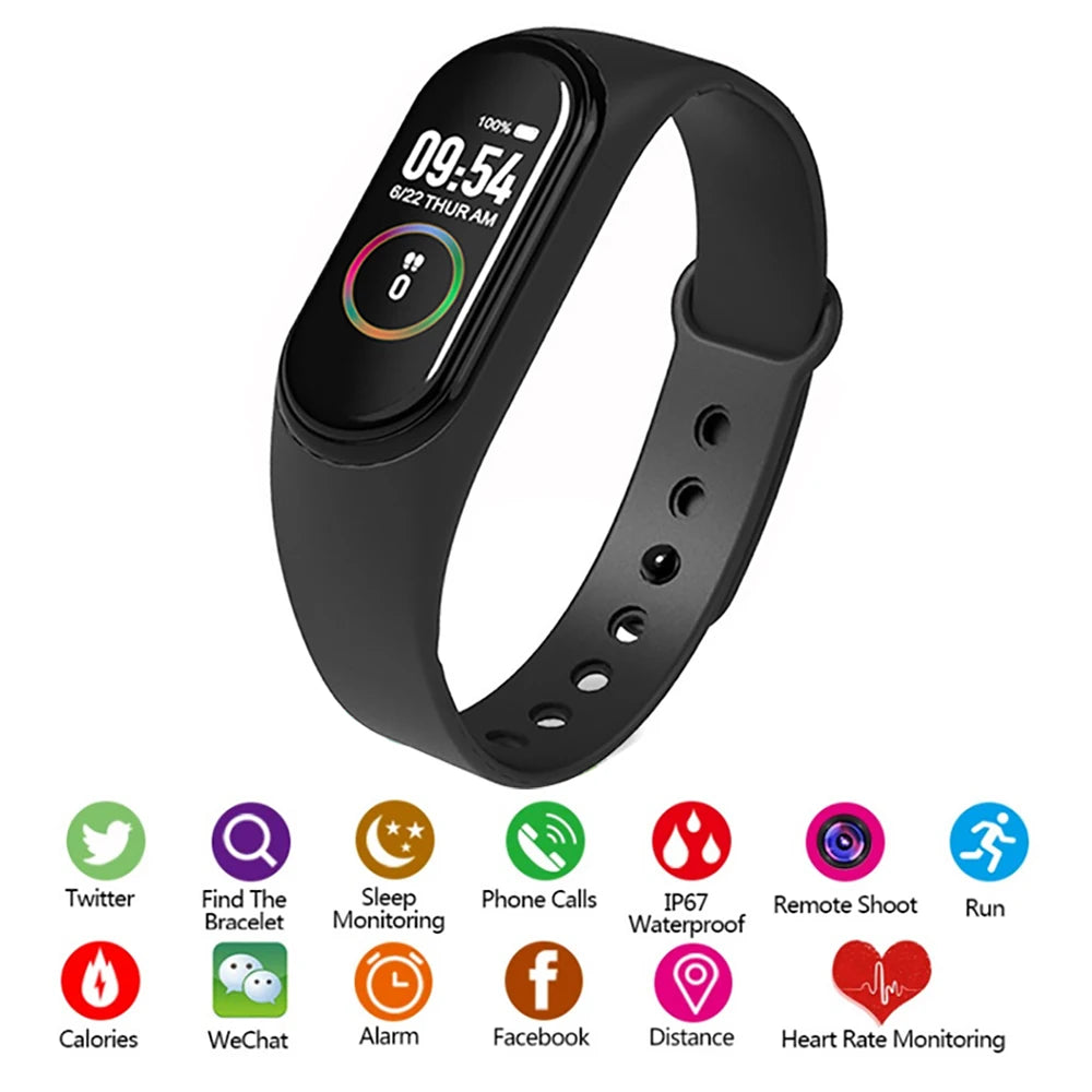 Active Smart Fit M4 Sport Band — Blood Pressure, Heart Rate & IP65 Waterproof