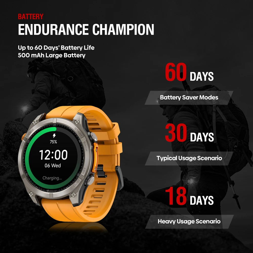 Active Smart Fit Zeblaze Stratos 4 — GPS, Compass, Altimeter, Flashlight & BT Call