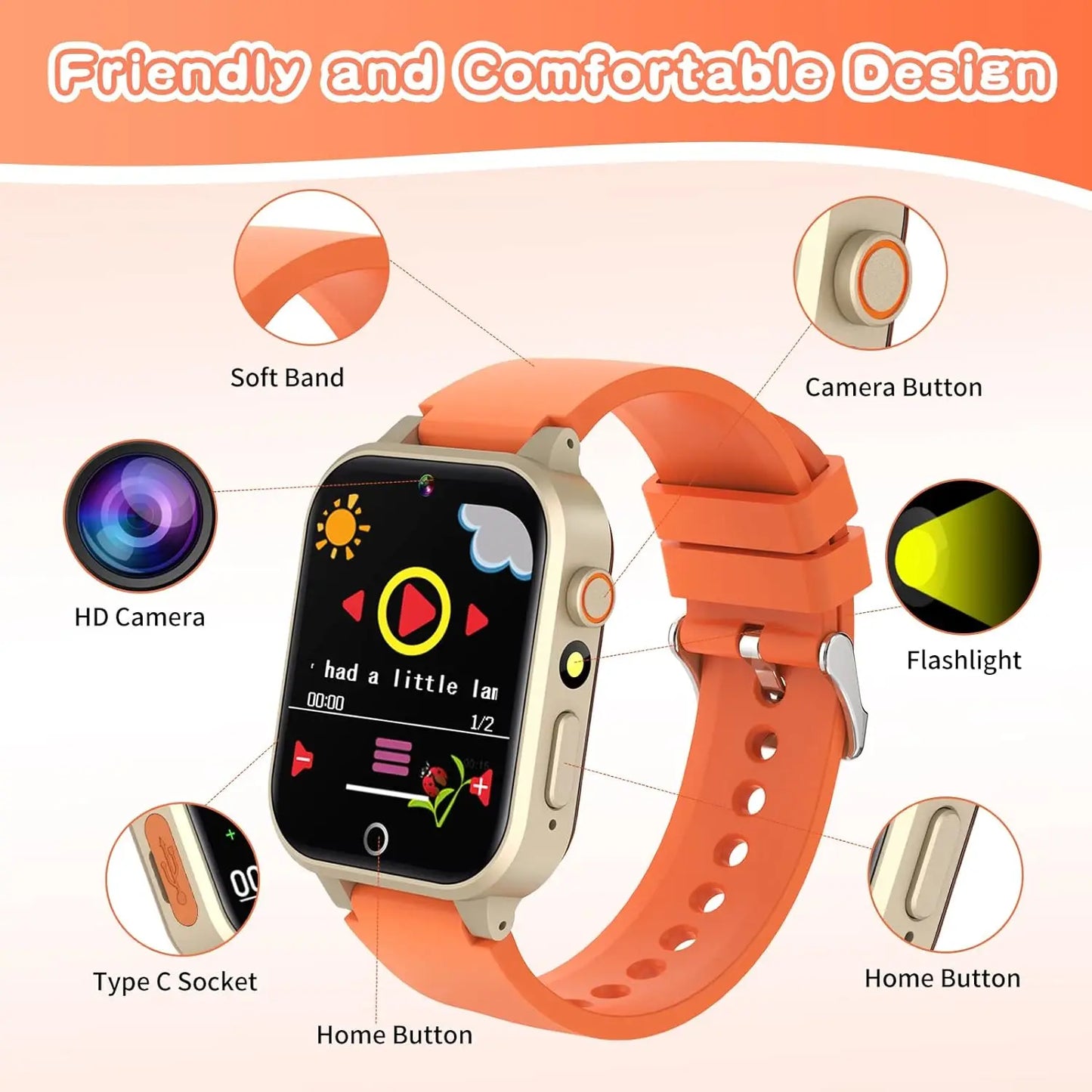 Active Smart Fit Kids Watch — 26 Games, Camera, Music & Pedometer (Ages 5–12)