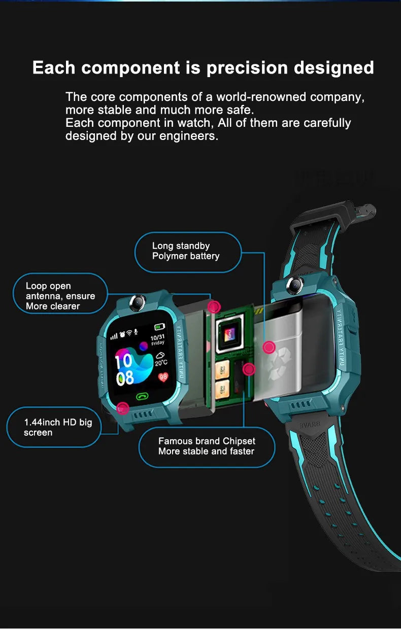 Active Smart Fit Q19B Kids Watch — SOS Call, Location Tracker, Camera & Waterproof
