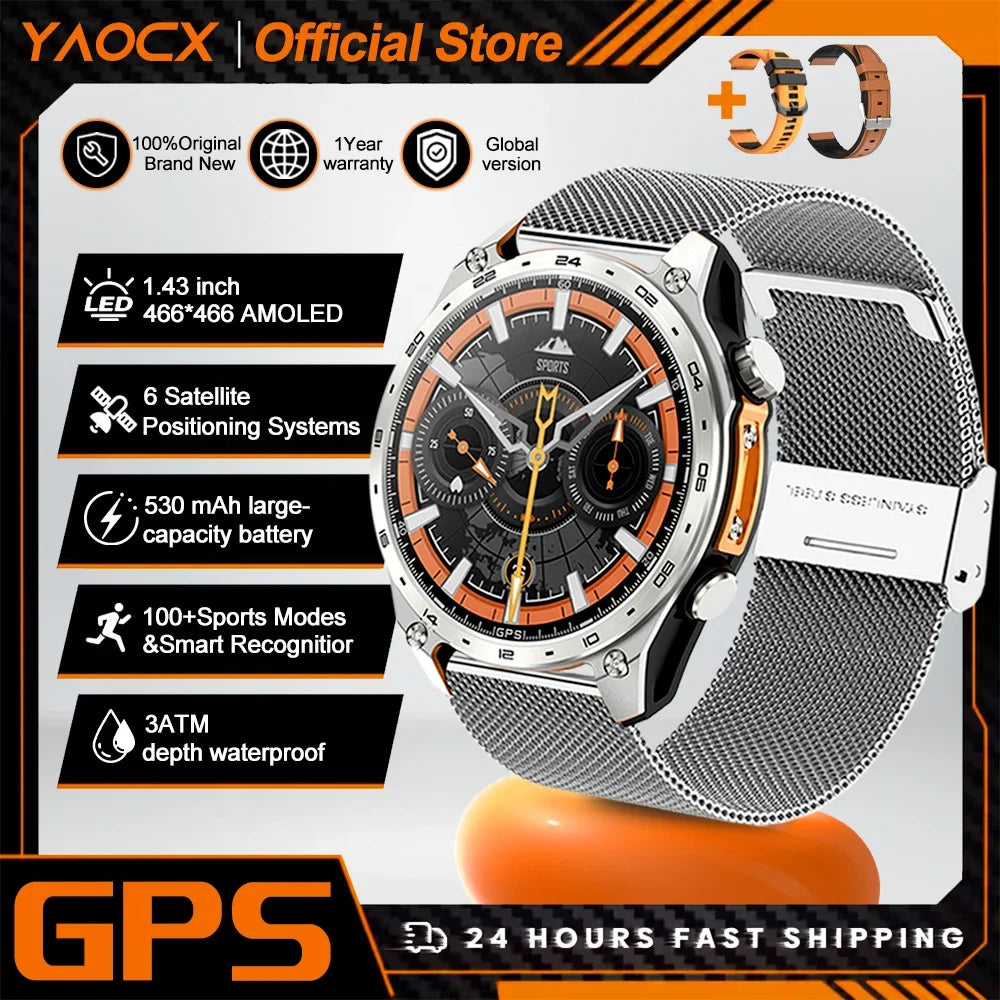 Active Smart Fit Navigator Watch — Built-in GPS Maps, MP3, Compass & 3ATM
