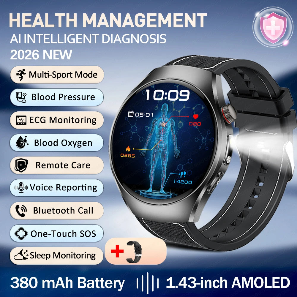 New ECG Smart Watch Micro Physical Examination Uric Acid Exercise Heart Rate Blood Pressure Blood Lipid BT Call Health Watch