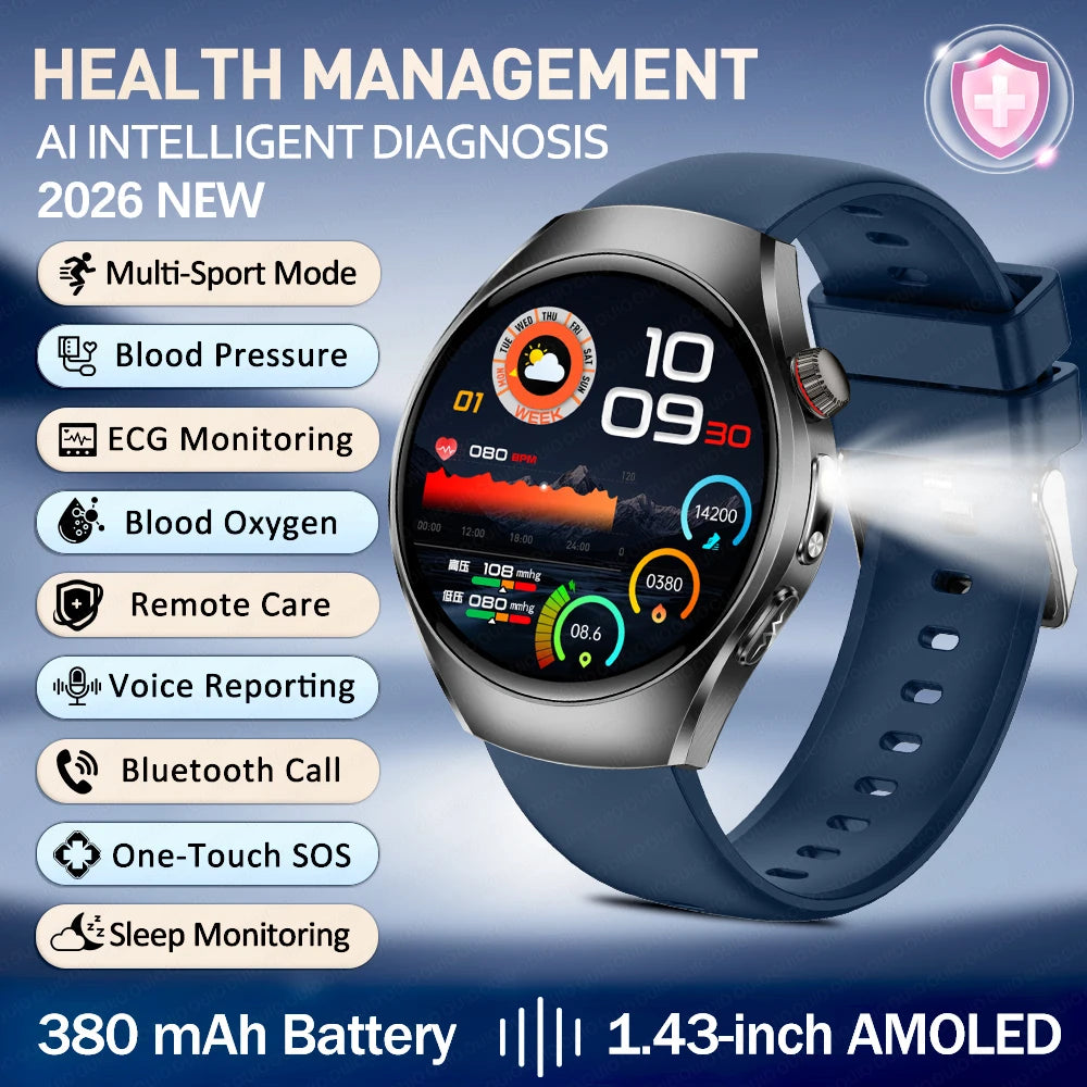 New ECG Smart Watch Micro Physical Examination Uric Acid Exercise Heart Rate Blood Pressure Blood Lipid BT Call Health Watch