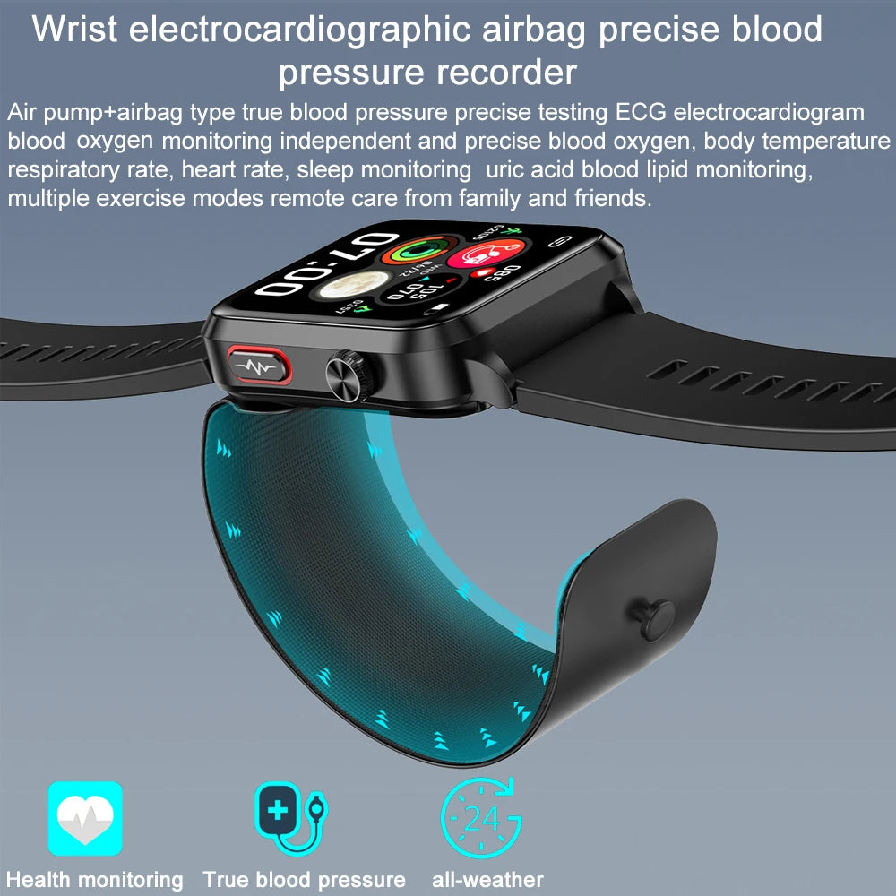 2025 New Smart Watch air Pump ECG True Accurately Blood Pressure Airbag health watch Uric Acid Blood Lipids waterproof watch men