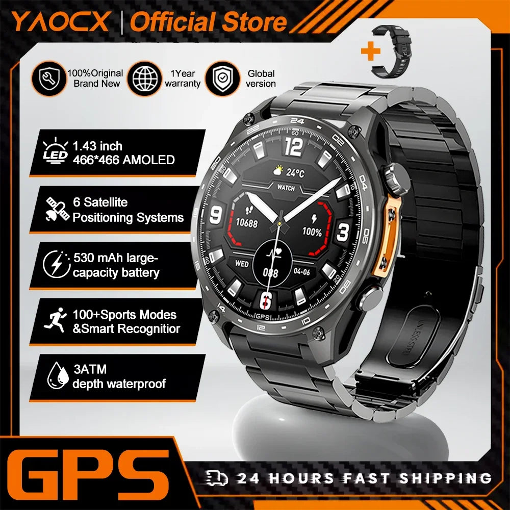Active Smart Fit Navigator Watch — Built-in GPS Maps, MP3, Compass & 3ATM