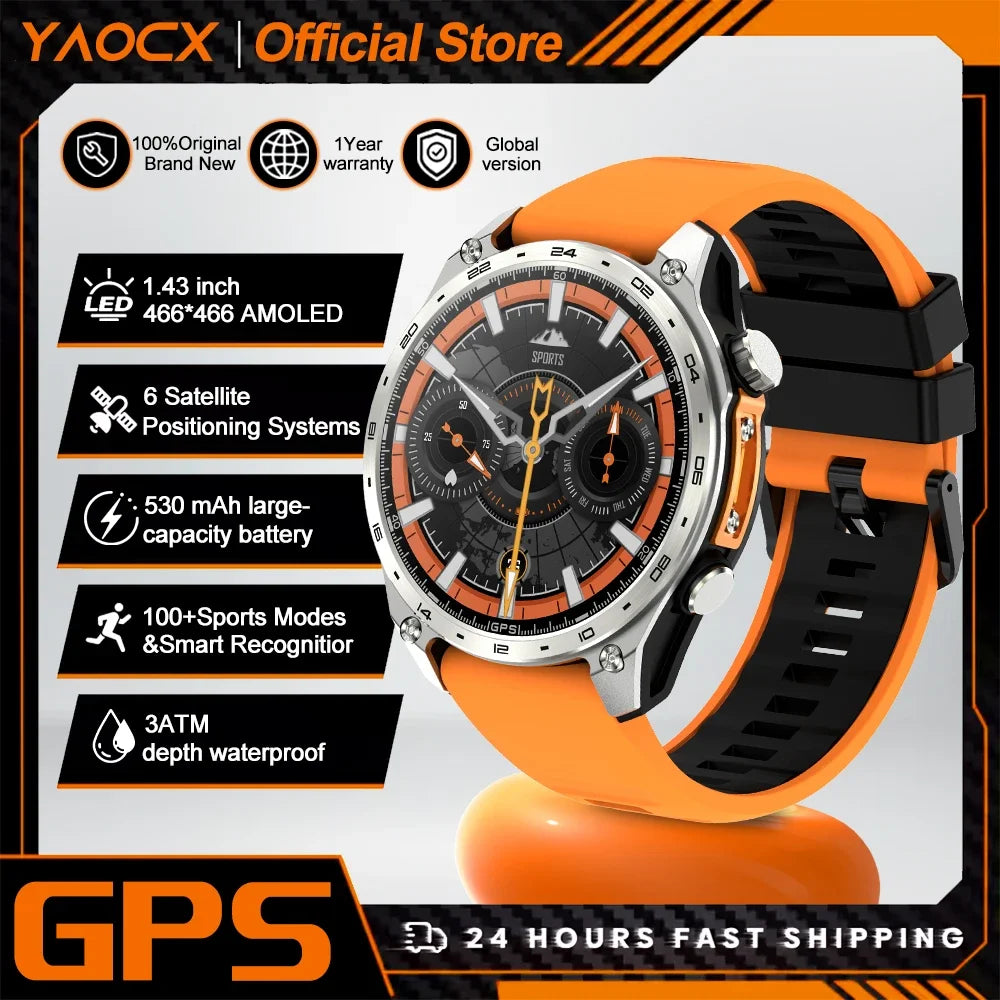 Active Smart Fit Navigator Watch — Built-in GPS Maps, MP3, Compass & 3ATM