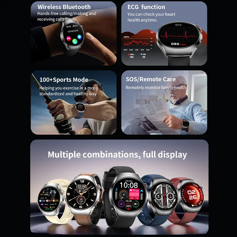 New ECG Smart Watch Micro Physical Examination Uric Acid Exercise Heart Rate Blood Pressure Blood Lipid BT Call Health Watch