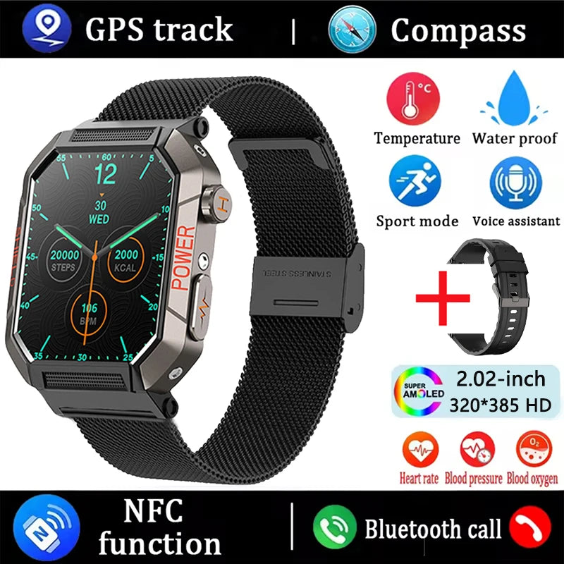 2026 Health Smart Watch ECG+PPG Heart Rate Blood Oxygen blood Pressure Monitoring IP68 Bluetooth Call GPS Trajectory Smartwatch