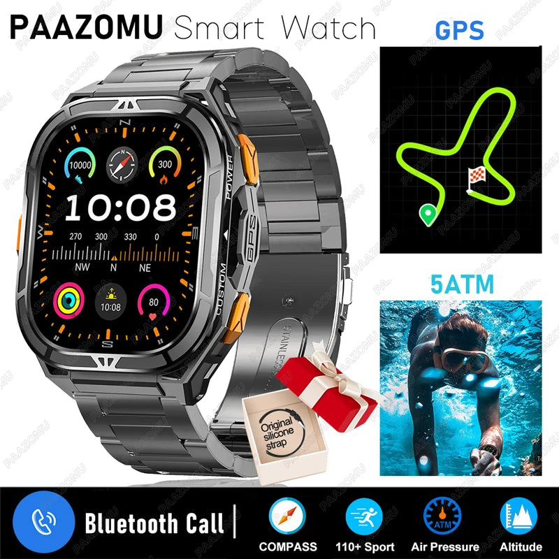Active Smart Fit GPS Ultra Watch — 1.96" AMOLED, 5ATM Waterproof & Bluetooth Call
