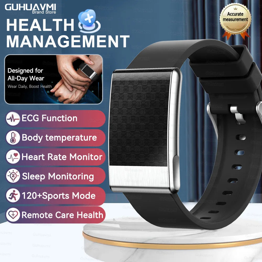 Men's ECG Health Smart Watch BMI Body Fat Measure Blood Lipids Uric Acid 120+ Sports Mode Screenless Smart Bracelet Women Gifts