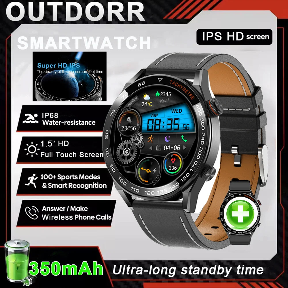 Active Smart Fit Outdoor Pro Watch — GPS, HD Screen, BT Call, IP68 & Large Battery