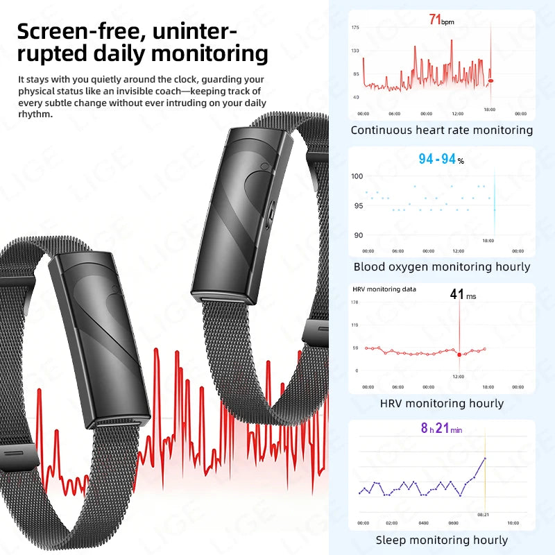 Active Smart Fit LIGE Couple Band — Real-time Health Monitor, Fitness Tracker & Waterproof