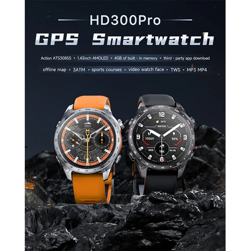 Active Smart Fit Navigator Watch — Built-in GPS Maps, MP3, Compass & 3ATM