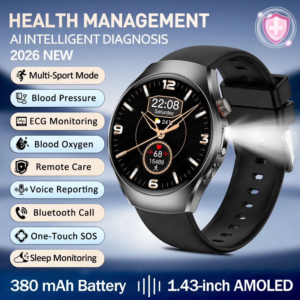 New ECG Smart Watch Micro Physical Examination Uric Acid Exercise Heart Rate Blood Pressure Blood Lipid BT Call Health Watch
