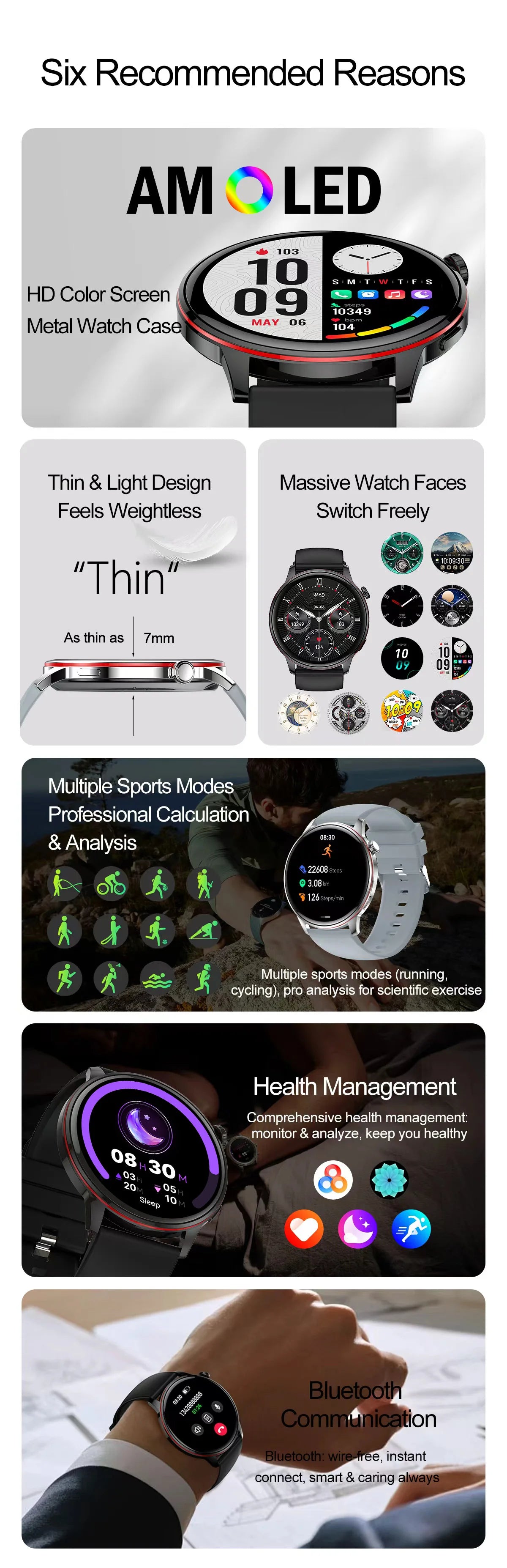 Active Smart Fit Voice Watch — Voice Assistant, BT Call, Music & Multi-Menu