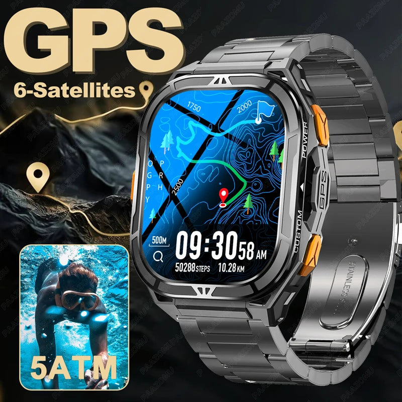 Active Smart Fit GPS Ultra Watch — 1.96" AMOLED, 5ATM Waterproof & Bluetooth Call