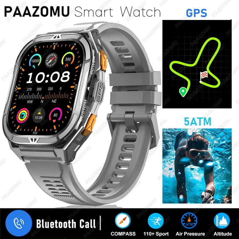 Active Smart Fit GPS Ultra Watch — 1.96" AMOLED, 5ATM Waterproof & Bluetooth Call
