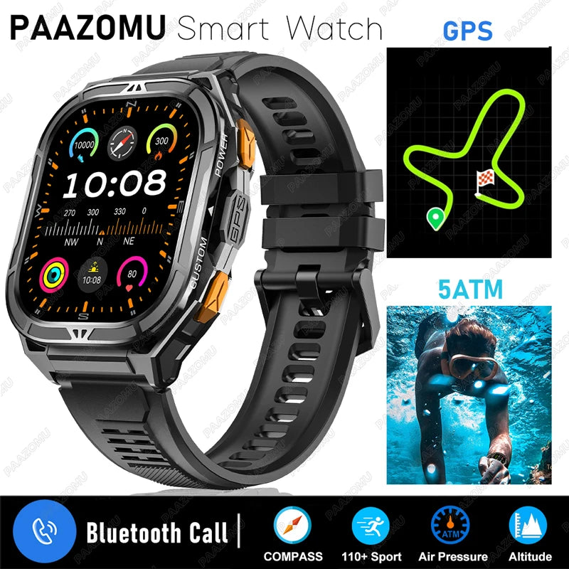 Active Smart Fit GPS Ultra Watch — 1.96" AMOLED, 5ATM Waterproof & Bluetooth Call